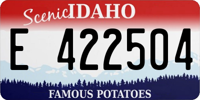 ID license plate E422504
