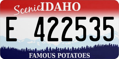 ID license plate E422535
