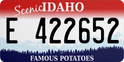 ID license plate E422652
