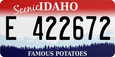 ID license plate E422672