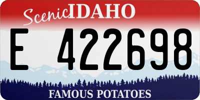 ID license plate E422698