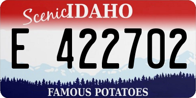 ID license plate E422702