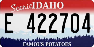 ID license plate E422704