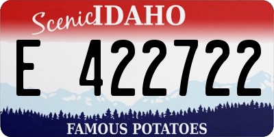 ID license plate E422722