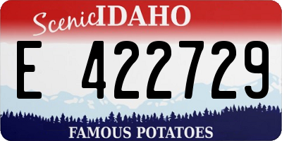 ID license plate E422729