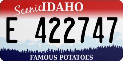 ID license plate E422747