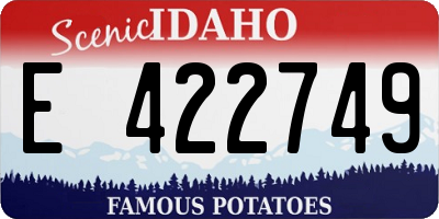 ID license plate E422749
