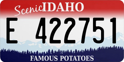ID license plate E422751