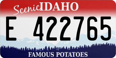 ID license plate E422765