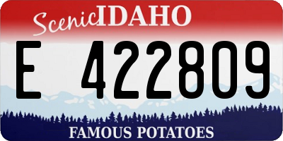 ID license plate E422809