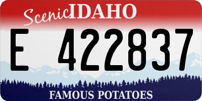 ID license plate E422837