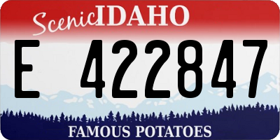 ID license plate E422847