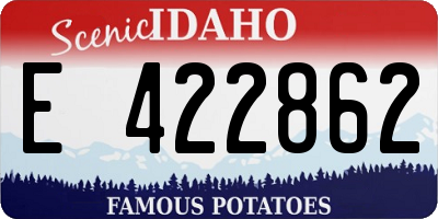 ID license plate E422862