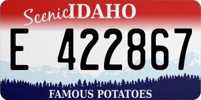 ID license plate E422867