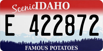ID license plate E422872