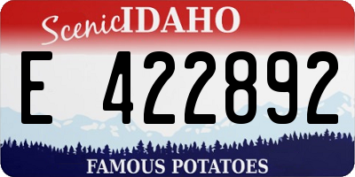 ID license plate E422892