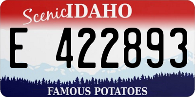 ID license plate E422893