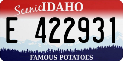 ID license plate E422931