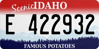 ID license plate E422932
