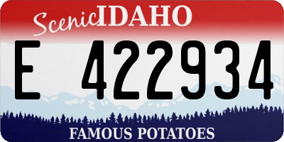 ID license plate E422934