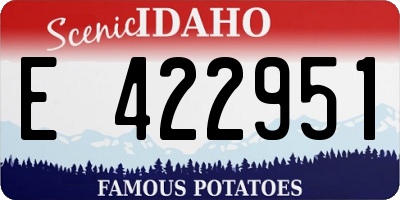 ID license plate E422951