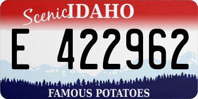 ID license plate E422962