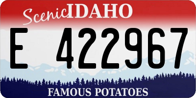 ID license plate E422967