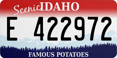 ID license plate E422972