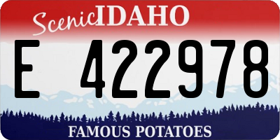 ID license plate E422978