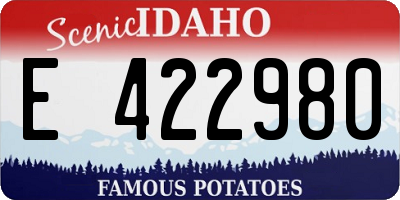ID license plate E422980