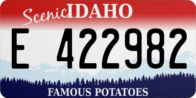 ID license plate E422982