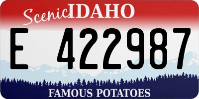 ID license plate E422987