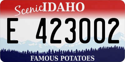 ID license plate E423002