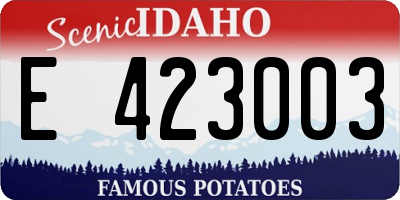 ID license plate E423003