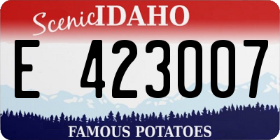 ID license plate E423007