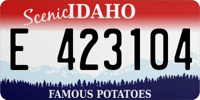 ID license plate E423104