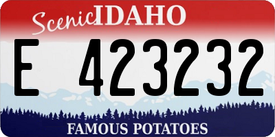 ID license plate E423232