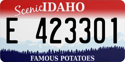 ID license plate E423301