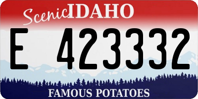 ID license plate E423332
