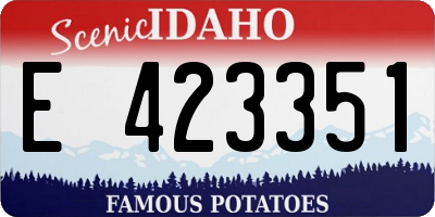 ID license plate E423351