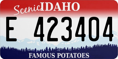 ID license plate E423404