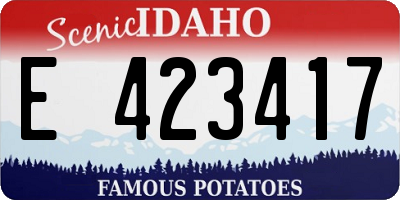 ID license plate E423417