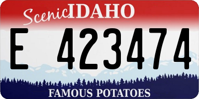 ID license plate E423474