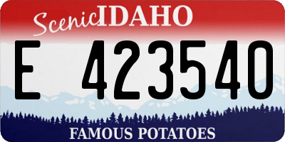 ID license plate E423540