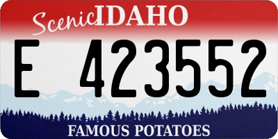 ID license plate E423552