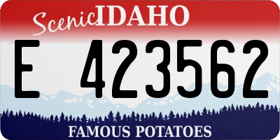 ID license plate E423562