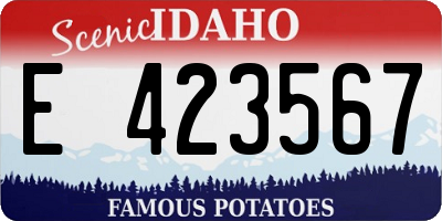 ID license plate E423567