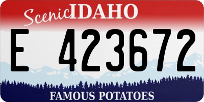 ID license plate E423672