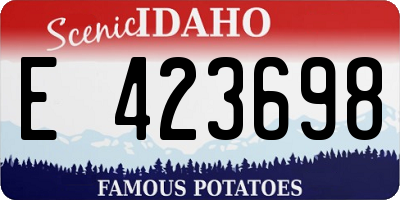 ID license plate E423698