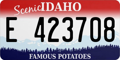 ID license plate E423708